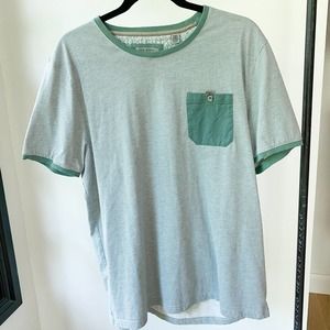 TED BAKER Men's Green/White Micro Pattern Chest Pocket Hicks Tee sz TB 6/US XL